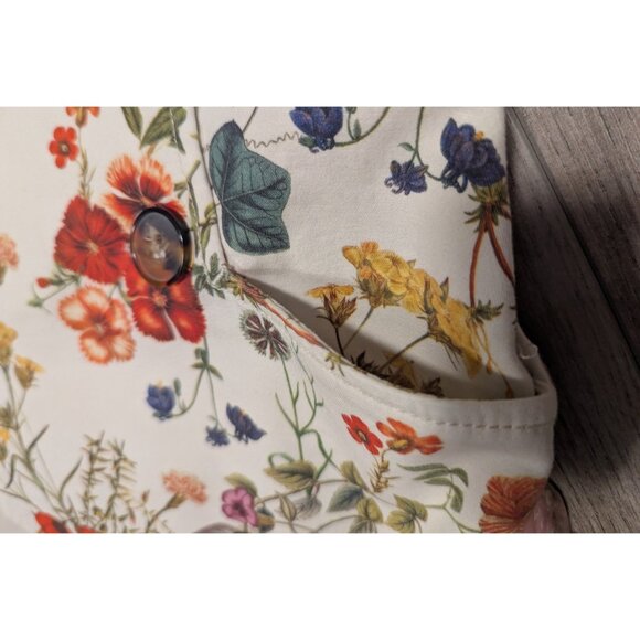 ZARA Short Women's S Floral High Rise Flat Front Classic - Picture 8 of 11